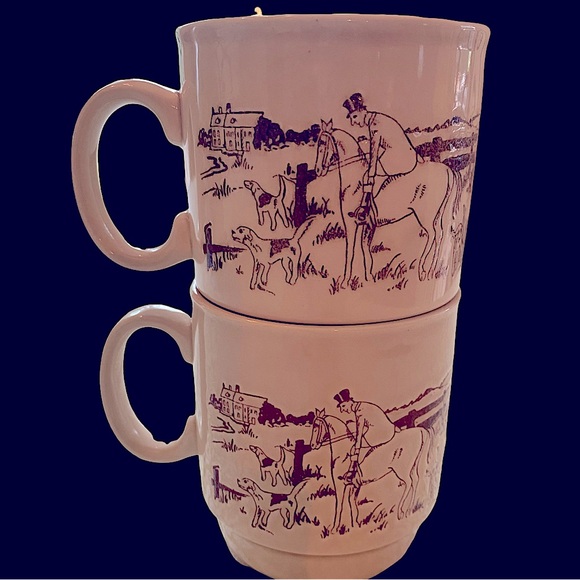 2 Vintage Mug Kiln Craft Staffordshire England Field Hunters – 1970s - Picture 6 of 6